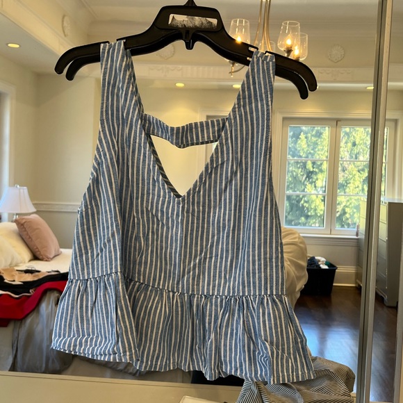 Abound Blue and white stripe tank with open back - Picture 8 of 8